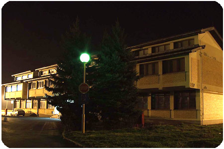 Night shot of the school